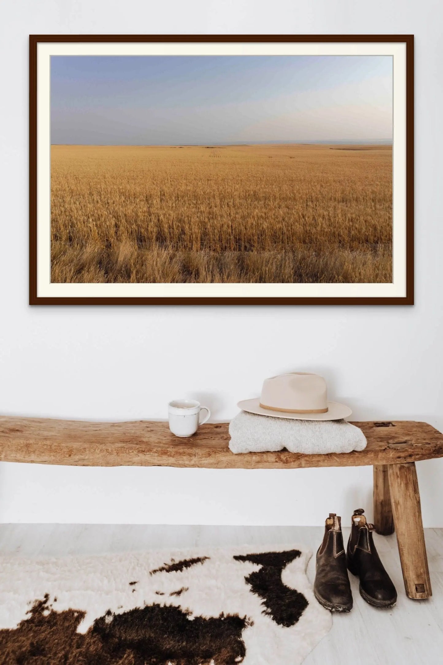 Golden Wheat Field Photo Print, Farmhouse Decor, Rustic Wheat Field, Canvas Print - Prairie Prints MT