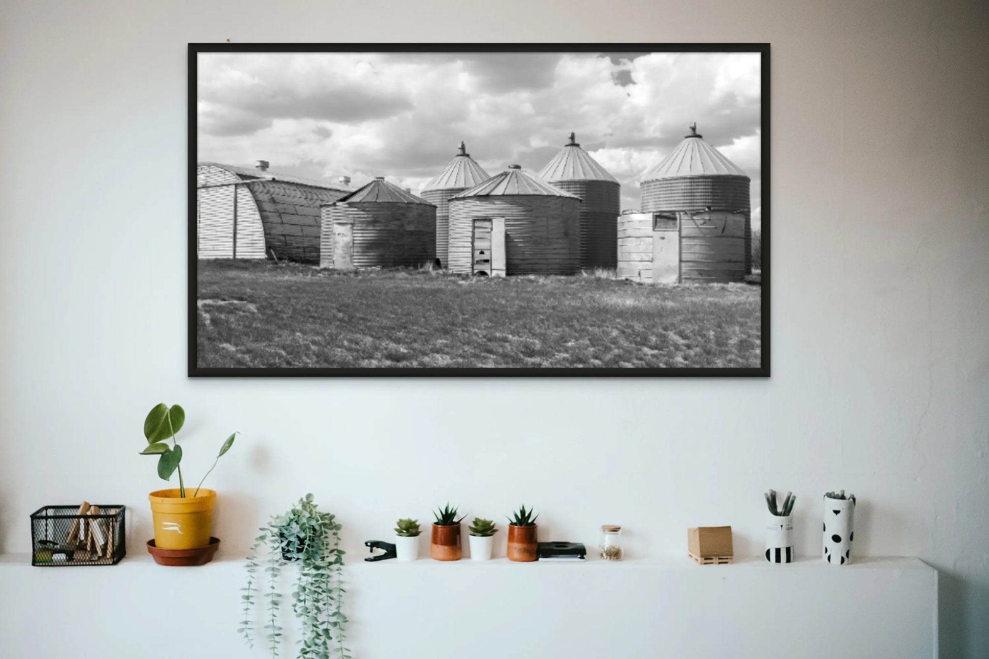 Rustic Grain Bins Wall Art for Farmhouse, Farmhouse Decor, Country Art, Restaurant Decor, Wall Art Living Room - Prairie Prints MT