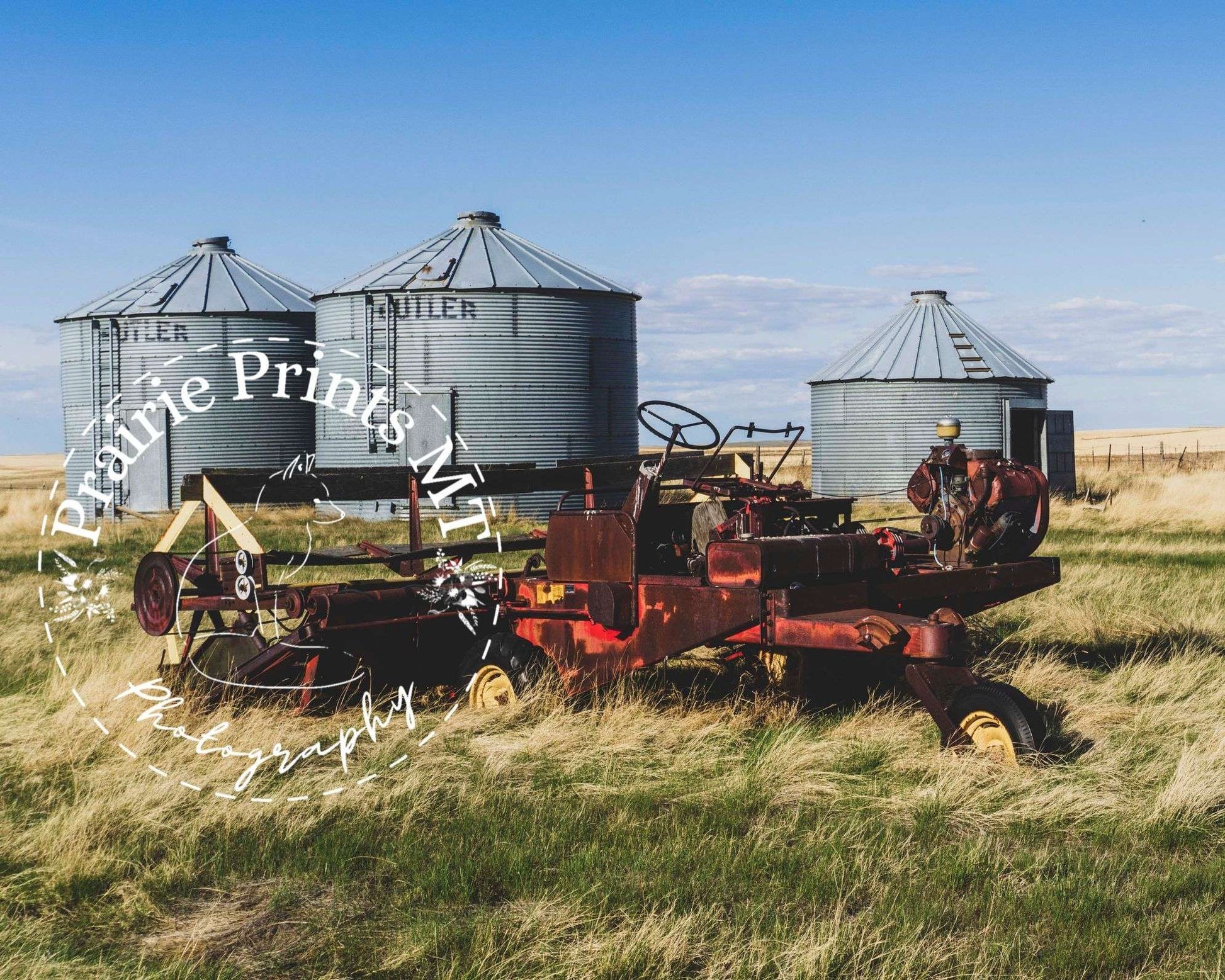 Vintage Farm Machinery and Bins Prairie Prints MT